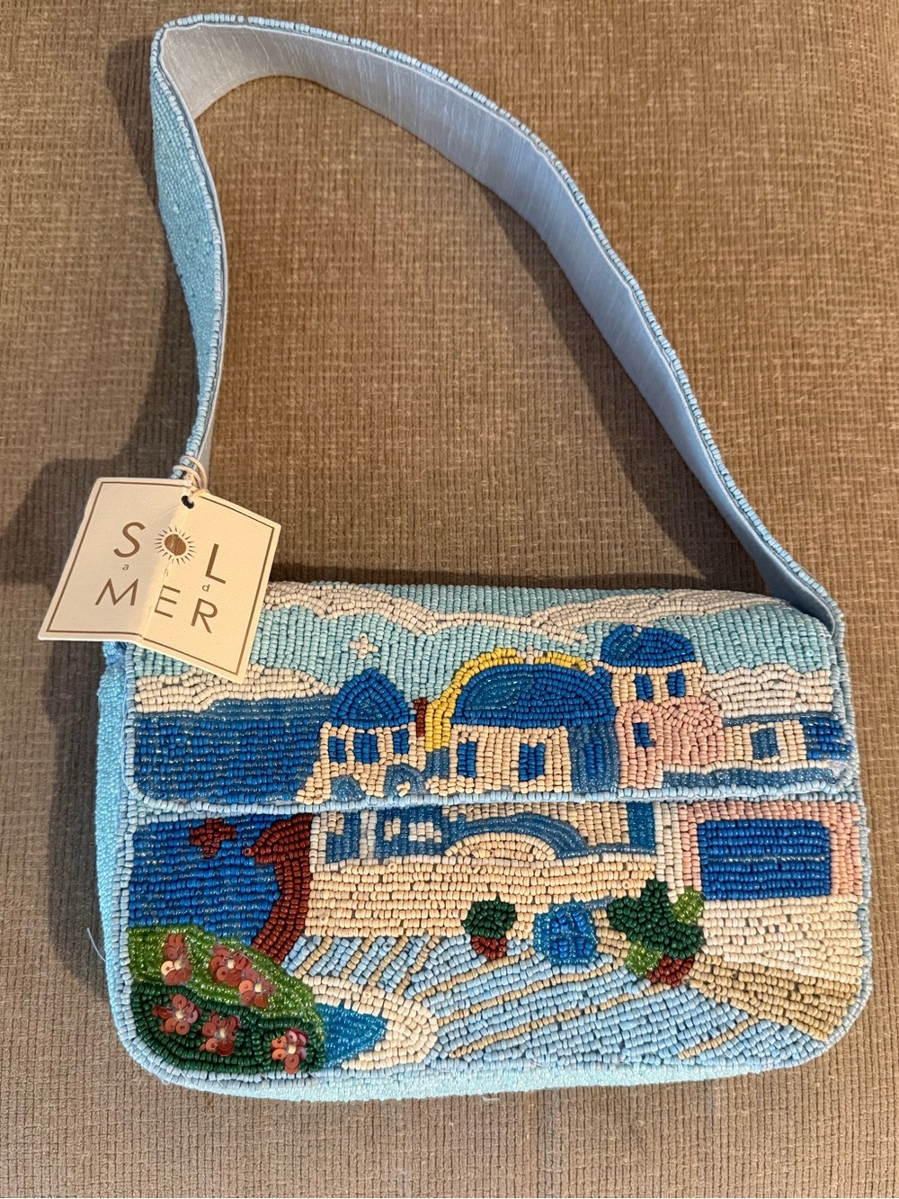 NEW Sol and Mer Santorini Greece Beaded Bag